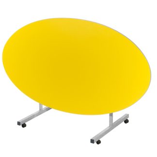 Metalliform Oval Yellow Tilt Top Table