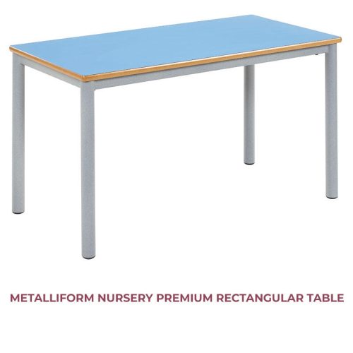 Blue Premium Metalliform Rectangular Nursery Table