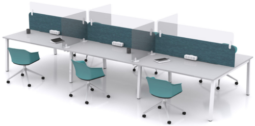 6 Desks with Perspex Add-on Screens