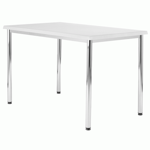 White Beacon Rectangular table with silver legs