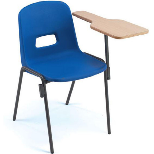 Blue Remploy GH20 chair with writing tablet