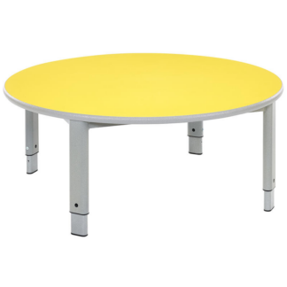 Metalliform Yellow Round Start Right Height Adjustable Table