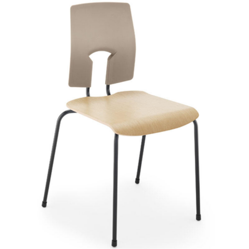 Hille SE Classic Chair with Skid Frame and Wooden Seat