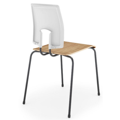 Hille SE Classic Chair with Wooden Seat and White Back