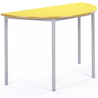 Fully Welded Semi Circular Classroom Table with Yellow Top