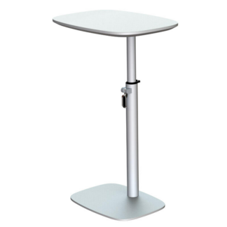Silver Height Adjustable Laptop Table with White Top