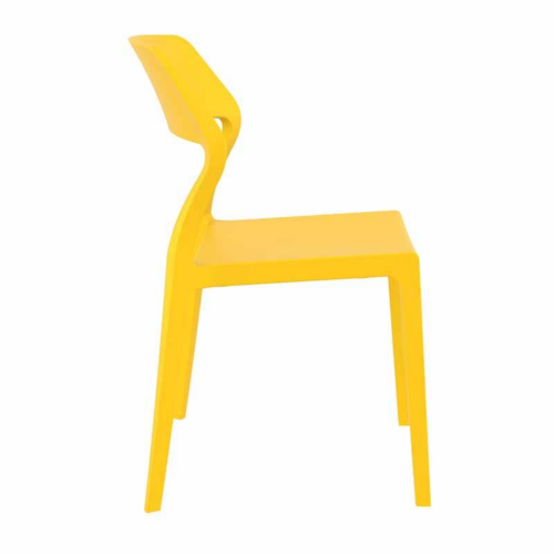 Yellow Sienna All Weather Stacking Chair Side View