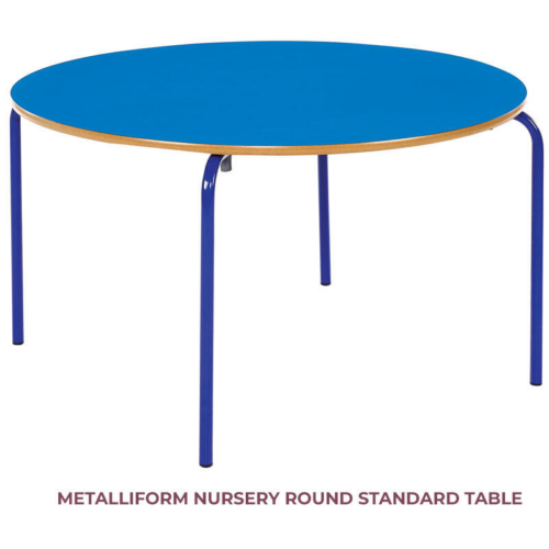 Blue round Metalliform Nursery Table