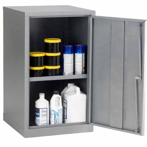 Open Grey COSHH Storage Cabinet