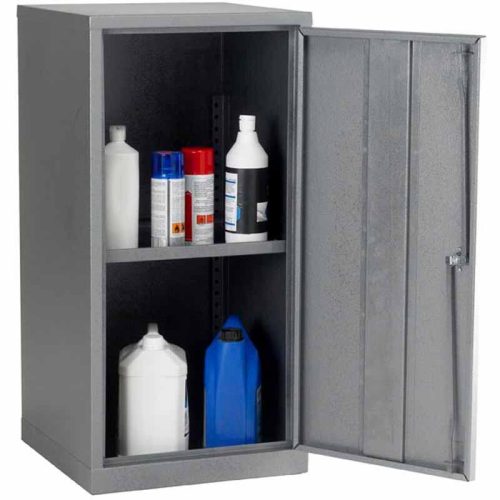 Open Grey COSHH Storage Cabinet