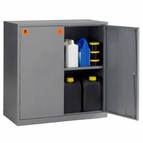 Open Grey COSHH Storage Cabinet