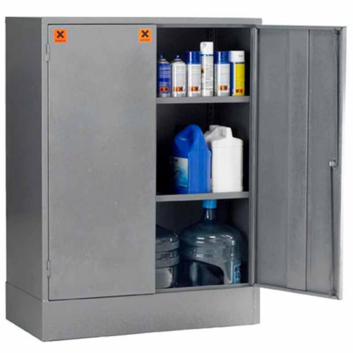 Open Grey COSHH Storage Cabinet