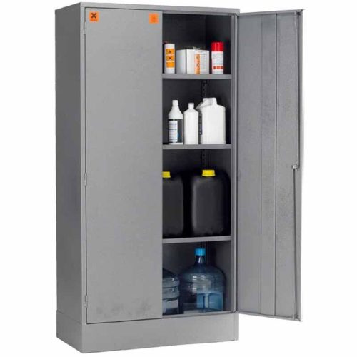 Open Grey COSHH Storage Cabinet