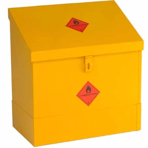 Closed Yellow Flammable Liquid Storage Cabinet