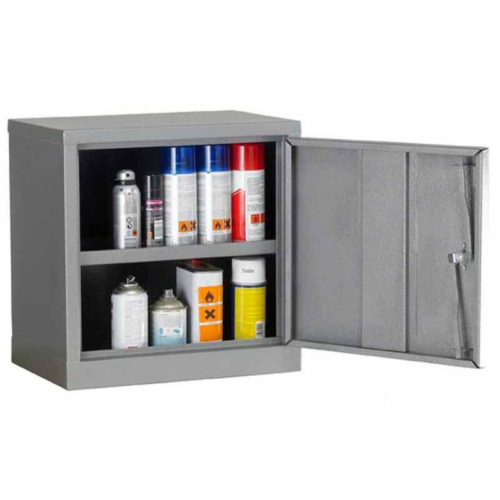 Open Grey COSHH Storage Cabinet