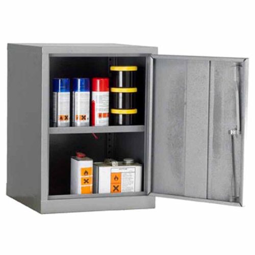 Open Grey COSHH Storage Cabinet