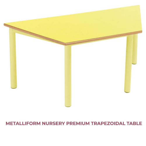 Yellow trapezoidal Metalliform Nursery Table