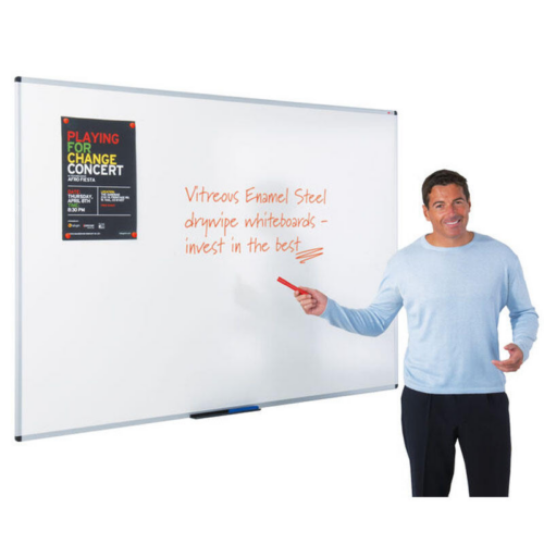 Man standing in front of Magnetic VES Whiteboard