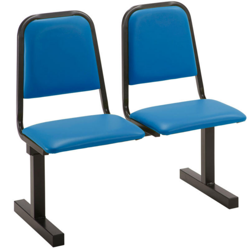 Blue Two Seater Vinyl Beam Seating Unit