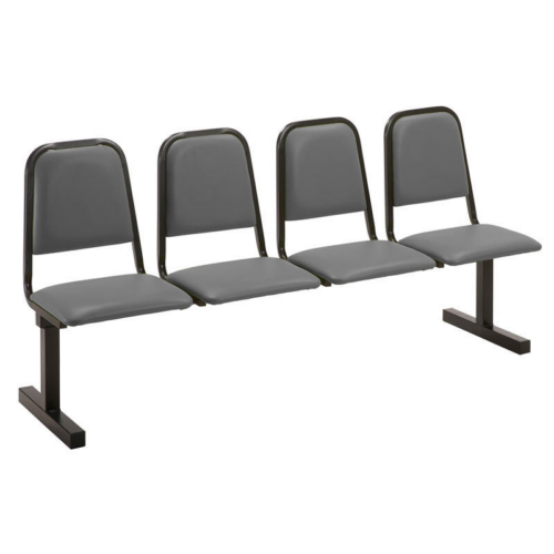 Grey Four Seater Vinyl Beam Seating Unit