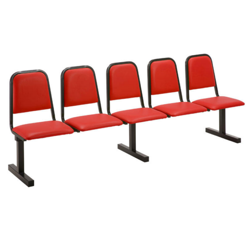 Vinyl 5 Seater Beam Seating Unit