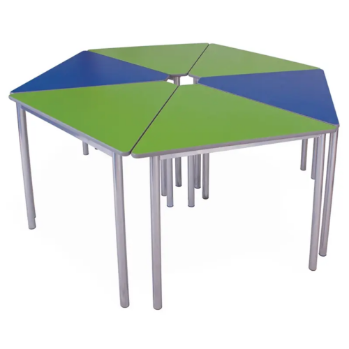 6 Blue & Green Triangular Tables