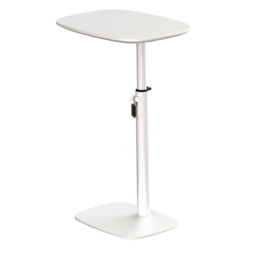 White Height Adjustable Laptop Table with White Top