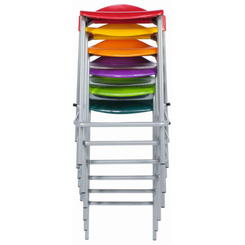 Stack of 7 coloured Metalliform WSM Stools