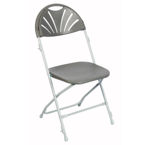 Grey Zlite Fan Back Folding Chair
