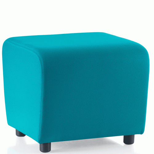 Green Square Zig Zag Soft Seating Stool