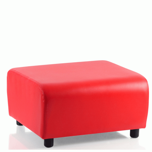 Red Square Zig Zag Soft Seating Stool