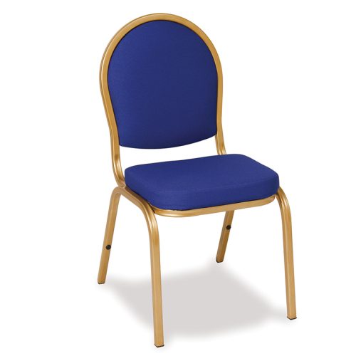 Blue Aluminium Consort Heavy Duty Banquet Chair with Gold Frame