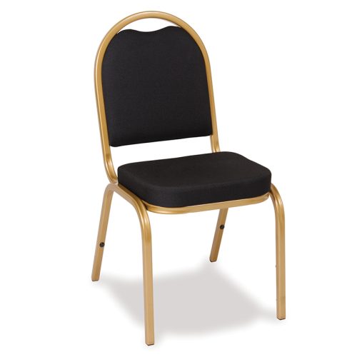 Black Aluminium Coronet Heavy Duty Stacking Banquet Chair with Gold Frame