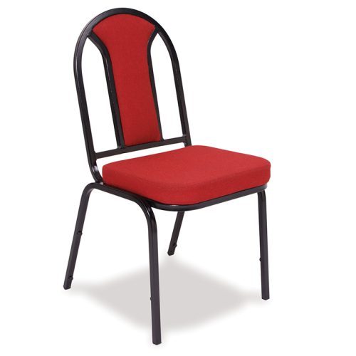 Red Consort Y Back Heavy Duty Stacking Banquet Chair with Black Frame