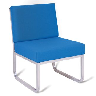 Blue Skid Frame Reception Chair