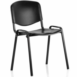 ISO Black Plastic Chair with Black Frame
