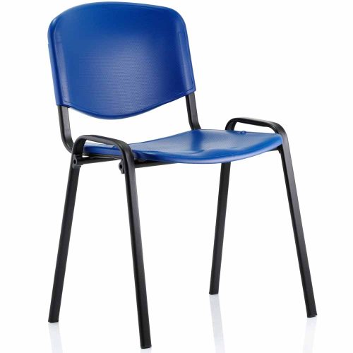 ISO Blue Plastic Chair with Black Frame