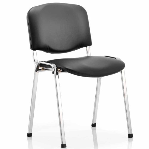 ISO Chair with Black Vinyl and Chrome Frame