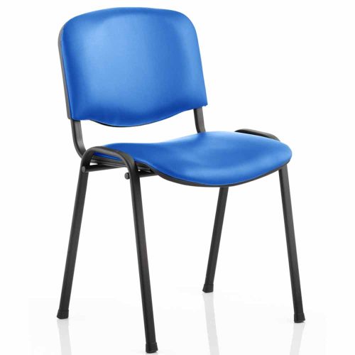 ISO Chair with Blue Vinyl and Black Frame