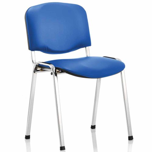 ISO Chair with Blue Vinyl and Chrome Frame