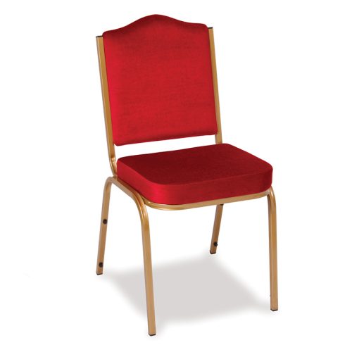 Red Regency Heavy Duty Stacking Banquet Chair with Gold Frame