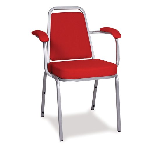 Red Royal Heavy Duty Banquet Armchair with Grey Frame