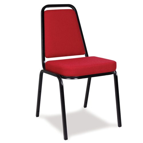 Red Royal Heavy Duty Stacking Banquet Chair with Black Frame