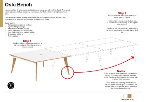 Oslo Bench Desking diagram