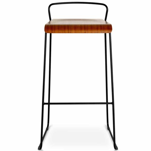 Workstories Transit High Stool in Walnut Veneer front view