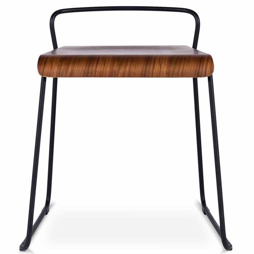 Workstories Transit Low Stool in Walnut Veneer front view