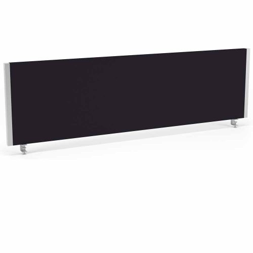 Black Fabric Bench Desk Screen with Silver Frame