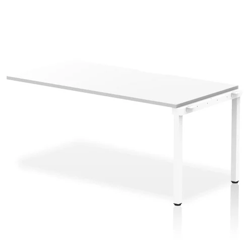 Evolve Plus Single Row Bench Desk Extension White Top White Frame