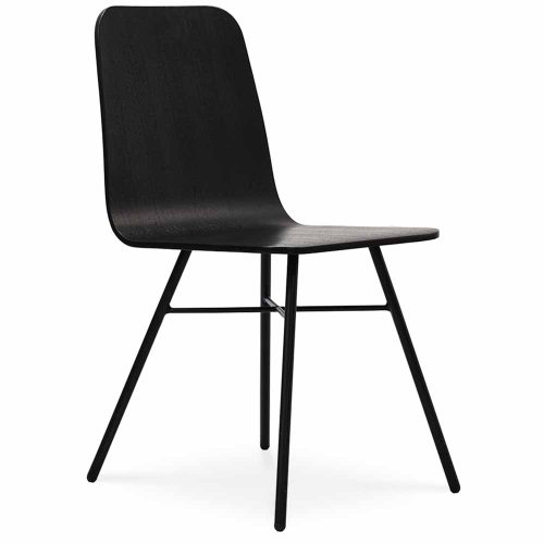 Workstories Lolli Chair with Black Ash Veneer and Black Frame