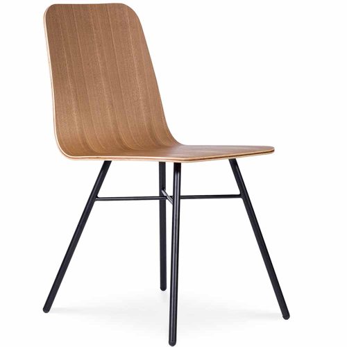 Workstories Lolli Chair with Natual Ash Veneer and Black Frame